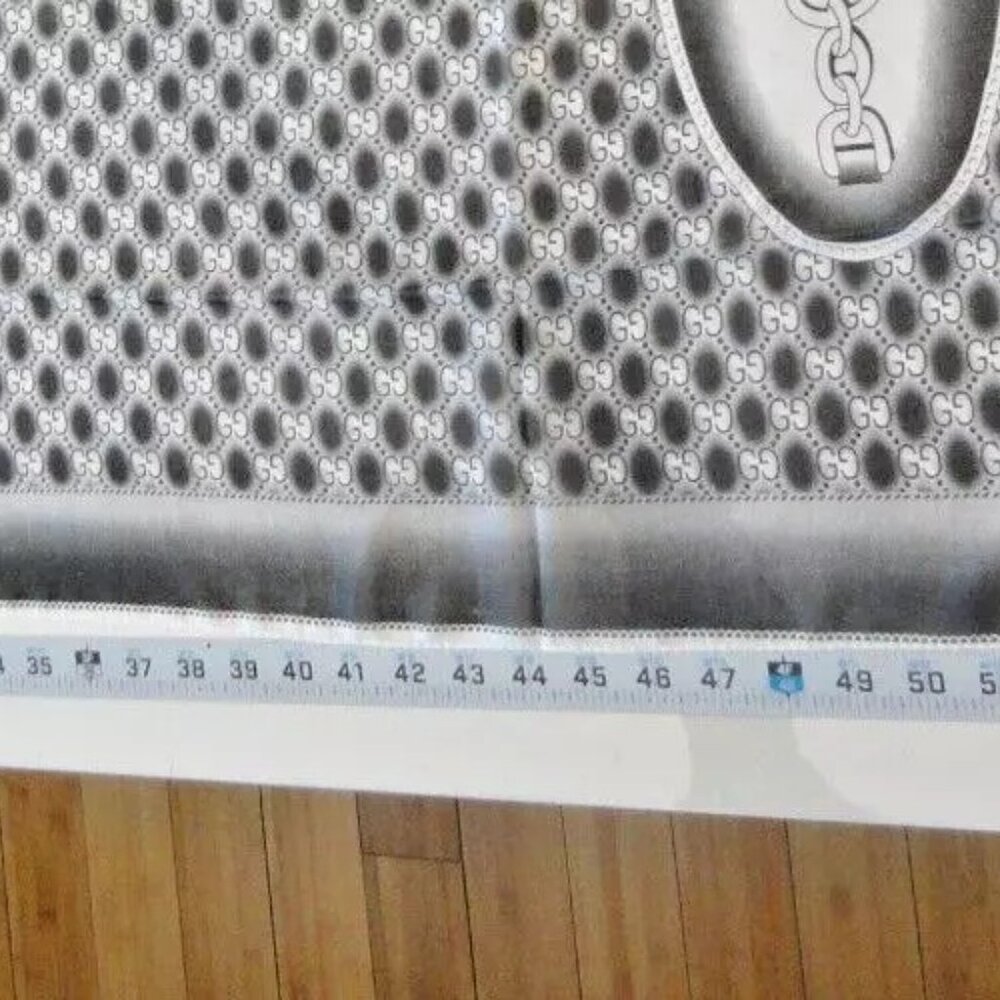 NEW AUTHENTIC RARE 2024 GUCCI 100% SILK SCARF SCARVE BLACK WHITE 60"X20" - Picture 7 of 16